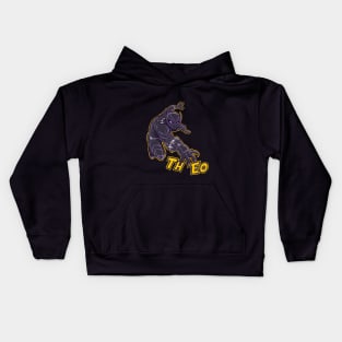 Black Panther Sticker Theo Kids Hoodie